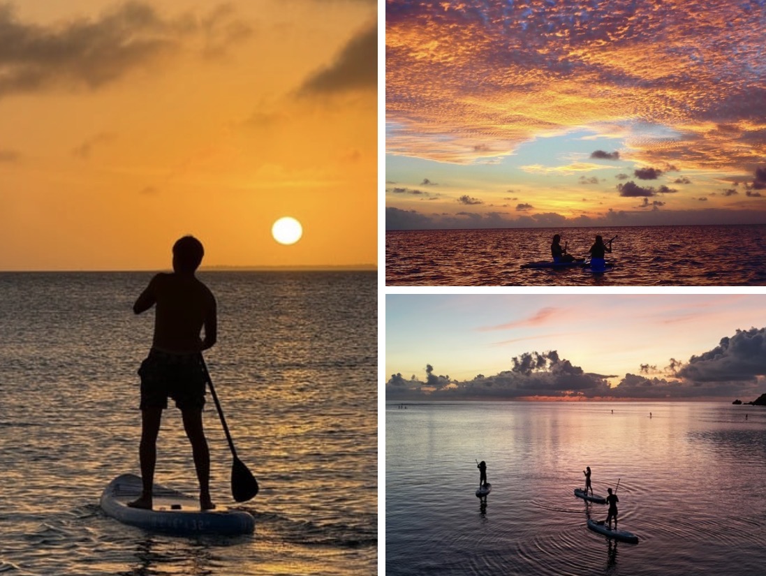 【宮古島】夕焼けの魔法に包まれるサンセットSUP体験！ ドローン写真データ無料！／3歳から参加OK！ 関連画像